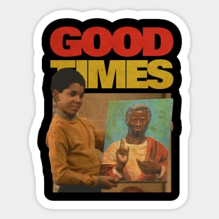 RETRO GOOD TIMES JESUS BLACK Sticker